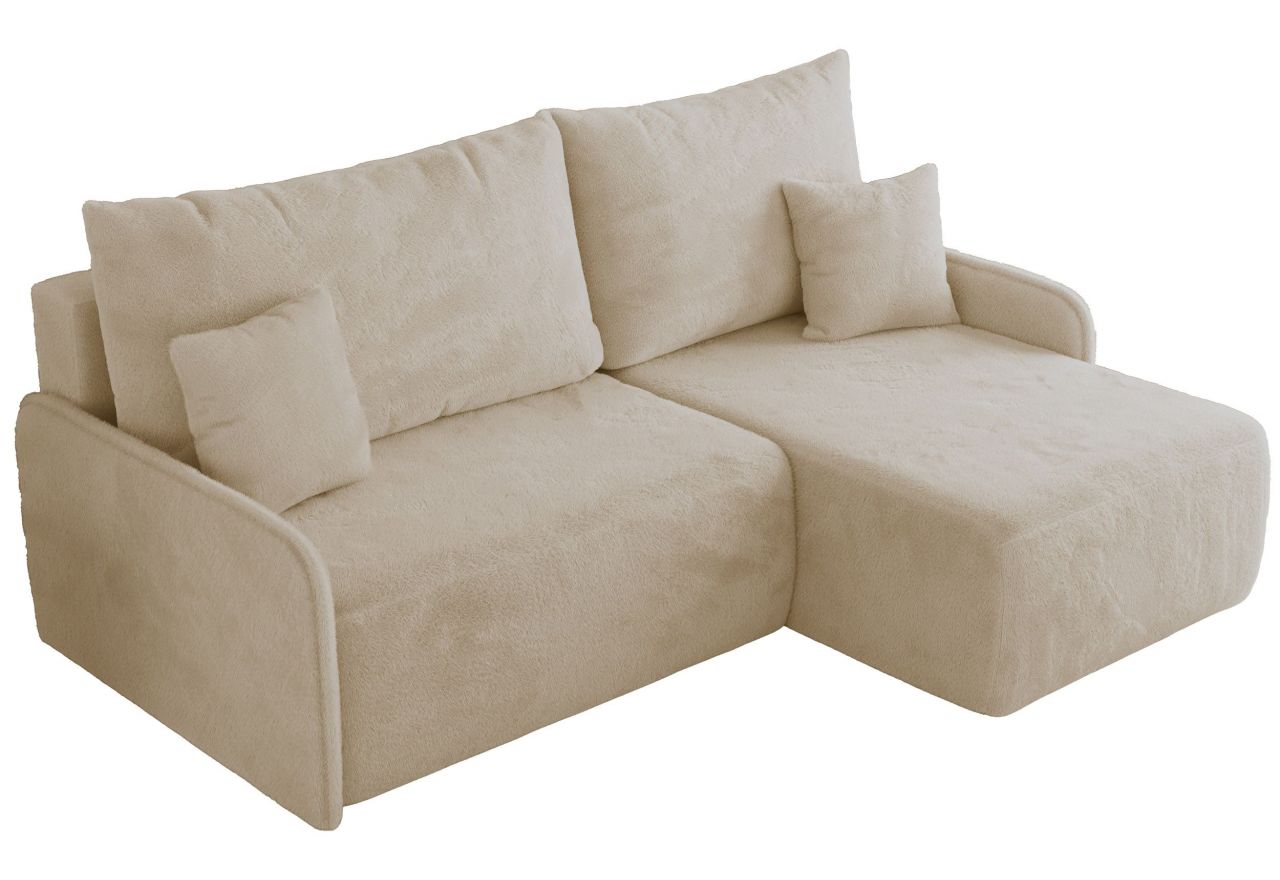 Narożnik ARPA L - strona prawa - kremowy, plusz