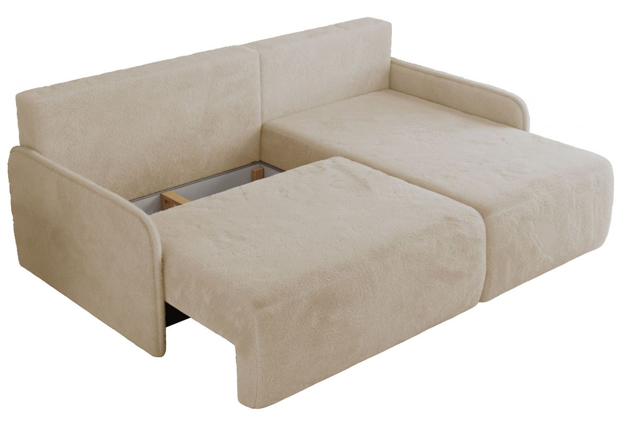 Narożnik ARPA L - strona prawa - kremowy, plusz