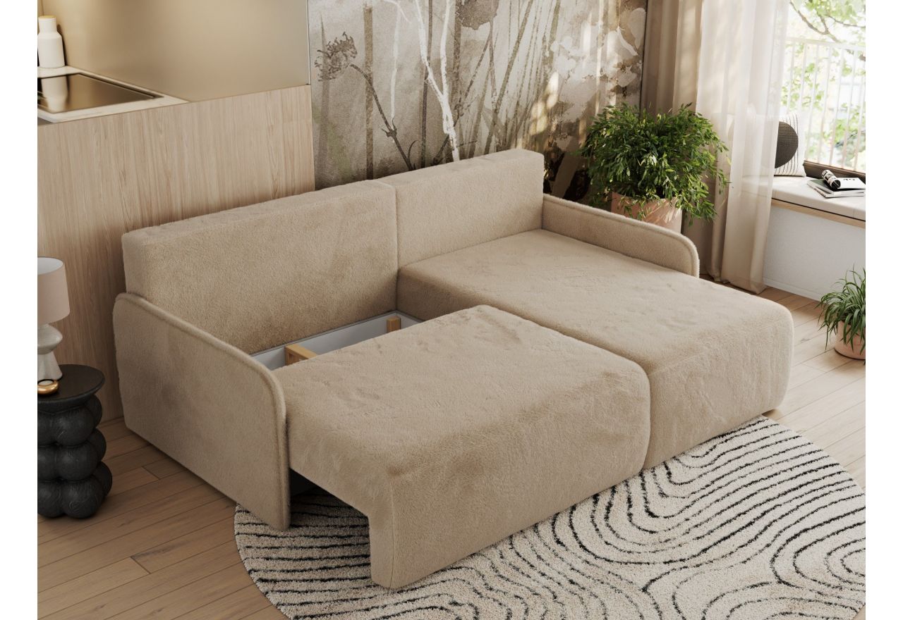 Narożnik ARPA L - strona prawa - beżowy, plusz