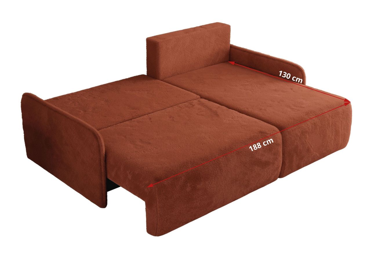 Narożnik ARPA L - strona prawa - pomarańczowy, plusz