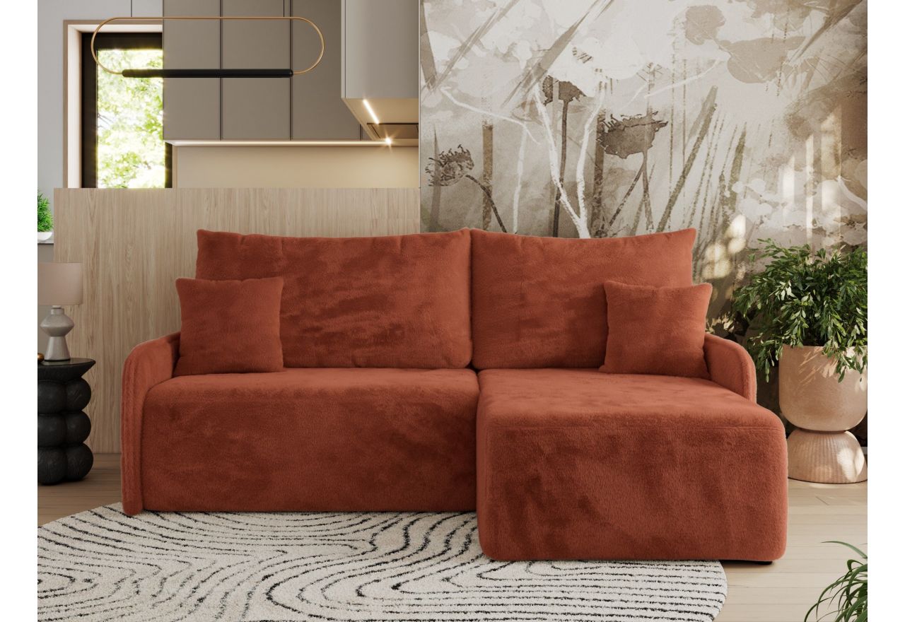 Narożnik ARPA L - strona prawa - pomarańczowy, plusz