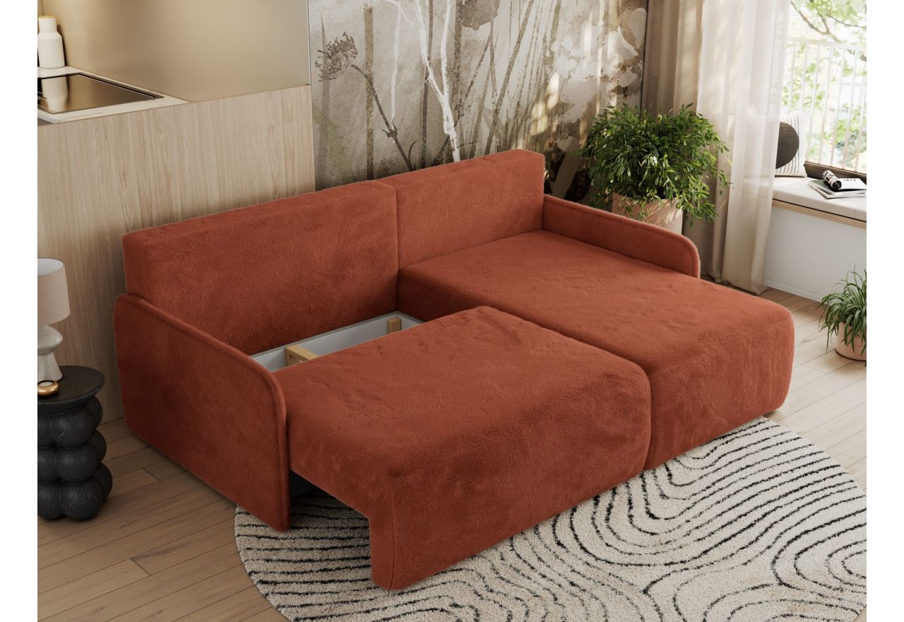 Narożnik ARPA L - strona prawa - pomarańczowy, plusz