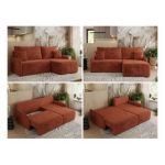 Narożnik ARPA L - strona prawa - pomarańczowy, plusz