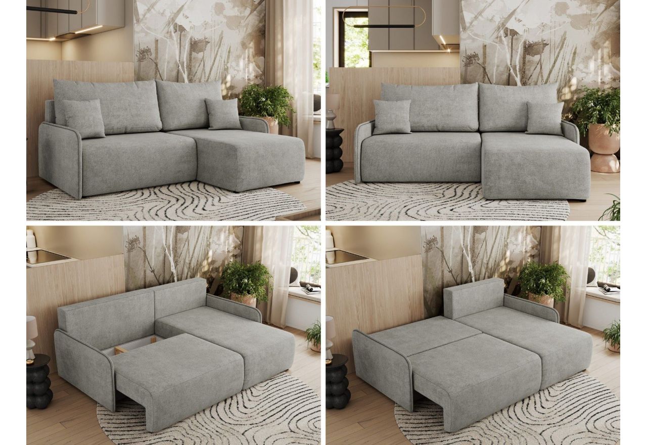 Narożnik ARPA L - strona prawa - jasnoszary, struktura