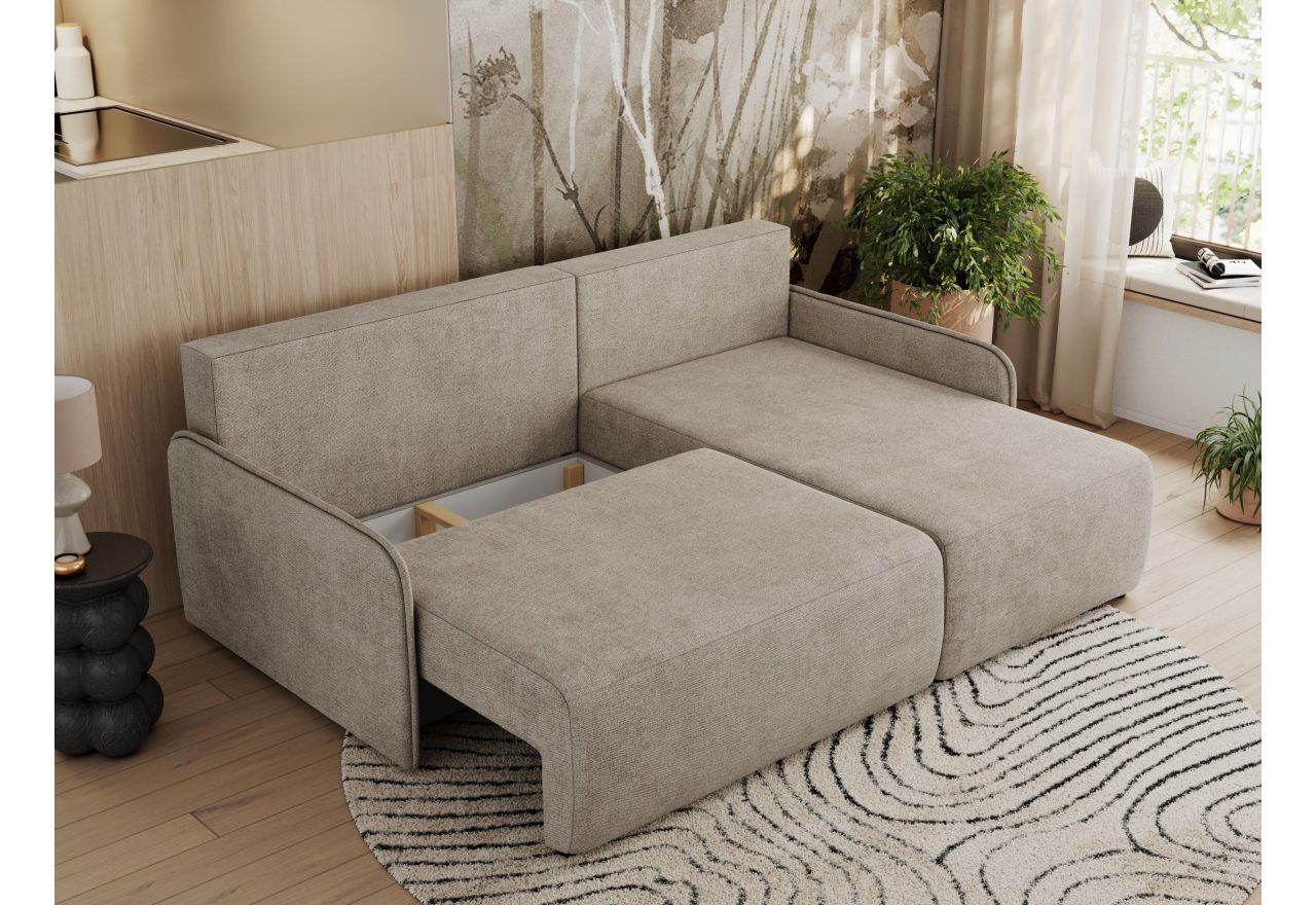 Narożnik ARPA L - strona prawa - beżowy, struktura