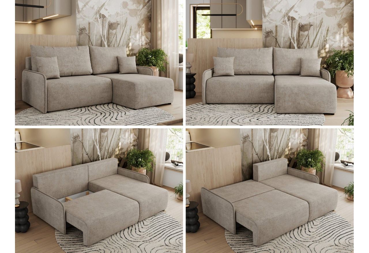 Narożnik ARPA L - strona prawa - beżowy, struktura