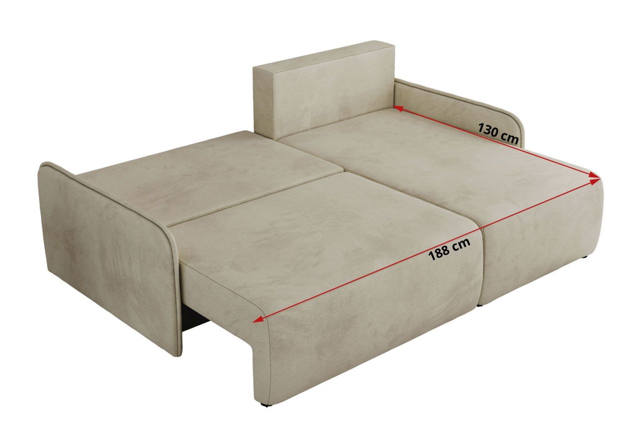 Narożnik ARPA L - strona prawa - beżowy, welwet