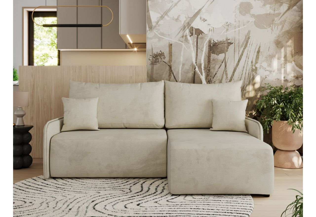 Narożnik ARPA L - strona prawa - beżowy, welwet