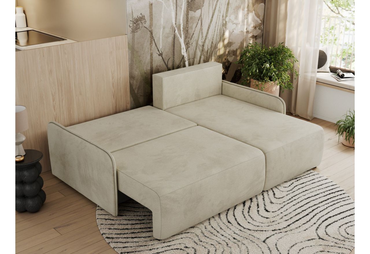 Narożnik ARPA L - strona prawa - beżowy, welwet