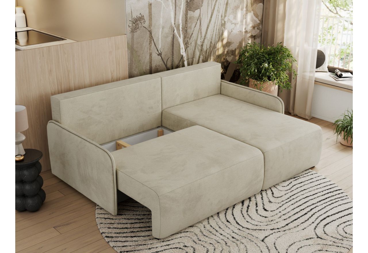 Narożnik ARPA L - strona prawa - beżowy, welwet