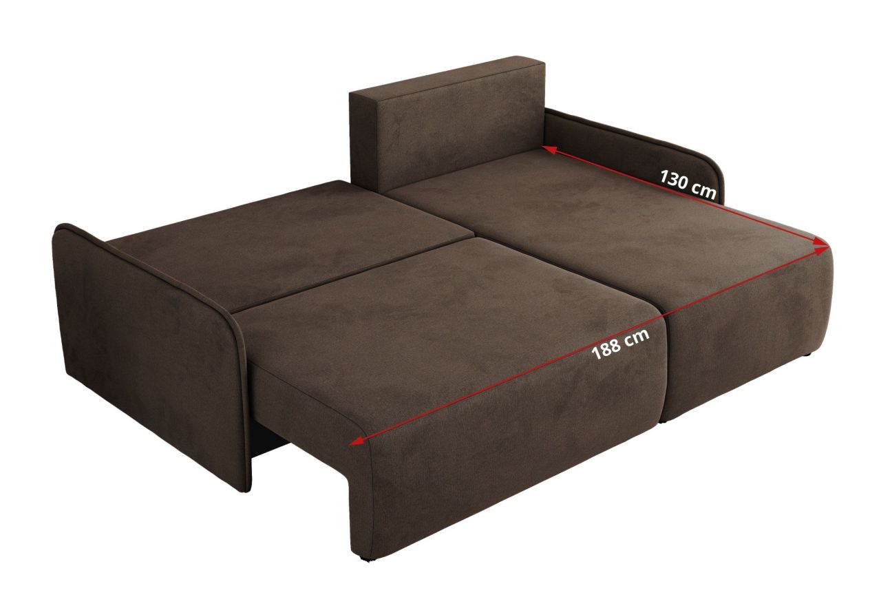 Narożnik ARPA L - strona prawa - brązowy, welwet