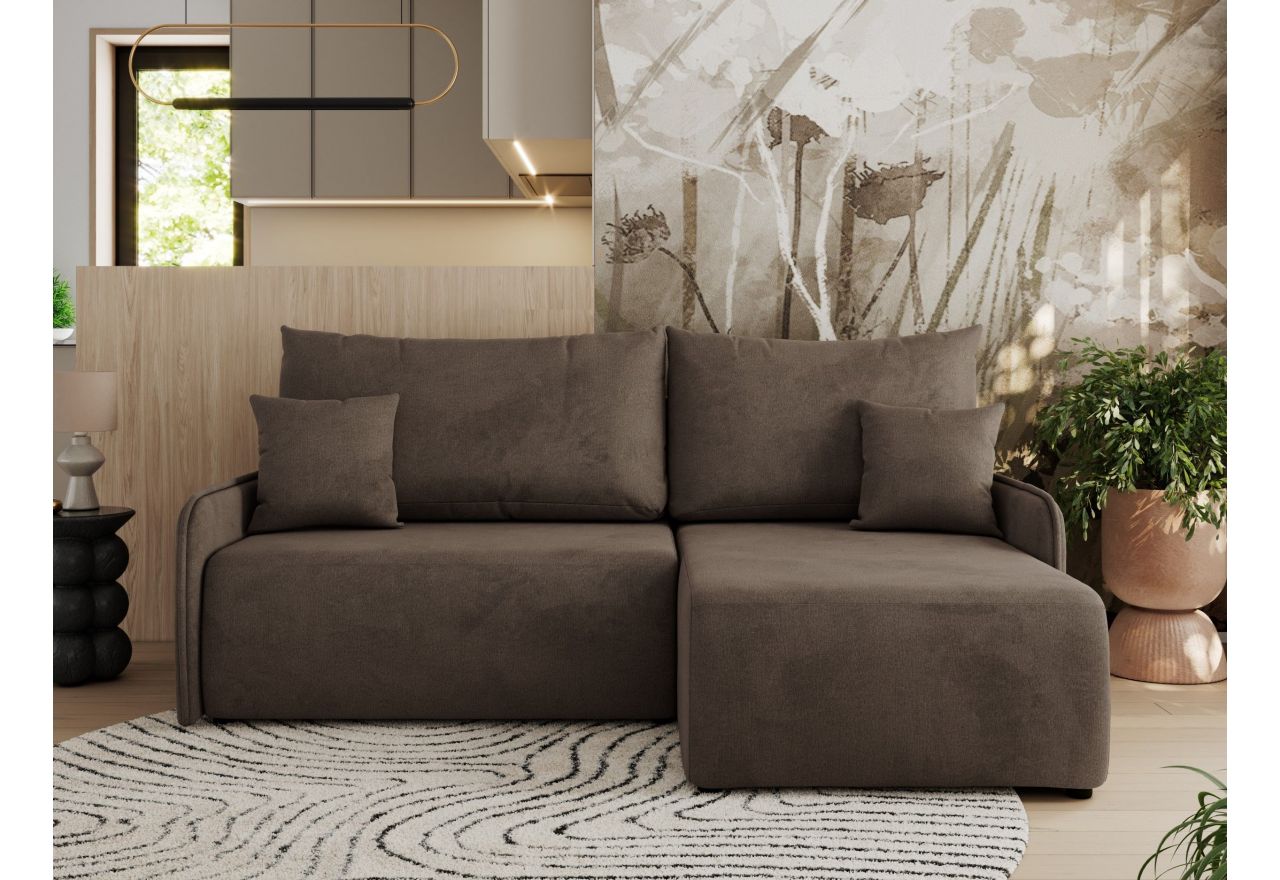 Narożnik ARPA L - strona prawa - brązowy, welwet