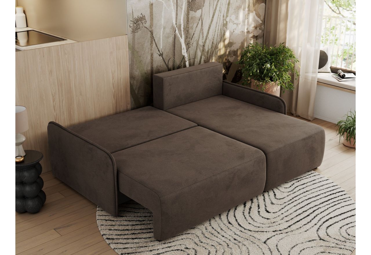 Narożnik ARPA L - strona prawa - brązowy, welwet