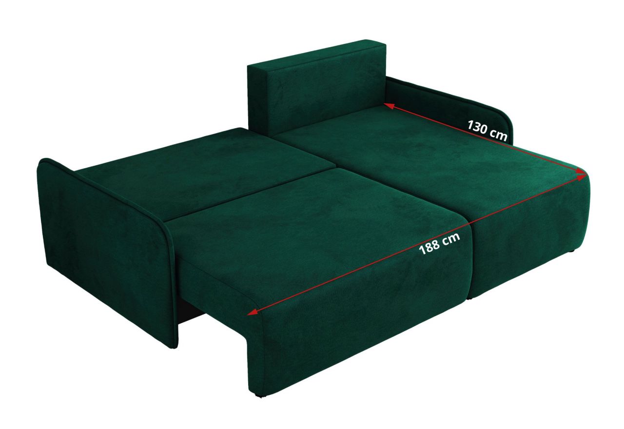 Narożnik ARPA L - strona prawa - ciemnozielony, welwet