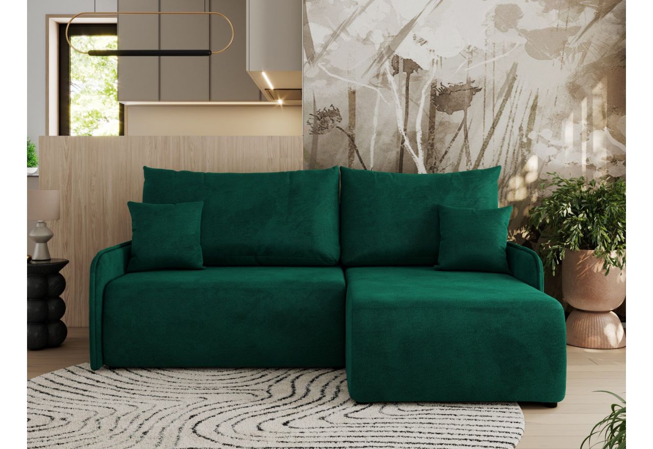 Narożnik ARPA L - strona prawa - ciemnozielony, welwet