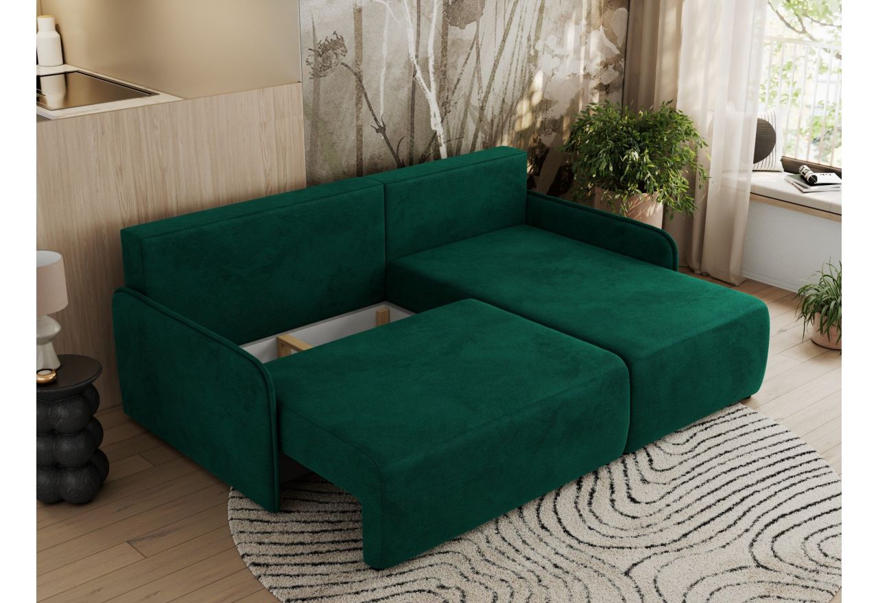 Narożnik ARPA L - strona prawa - ciemnozielony, welwet