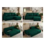 Narożnik ARPA L - strona prawa - ciemnozielony, welwet