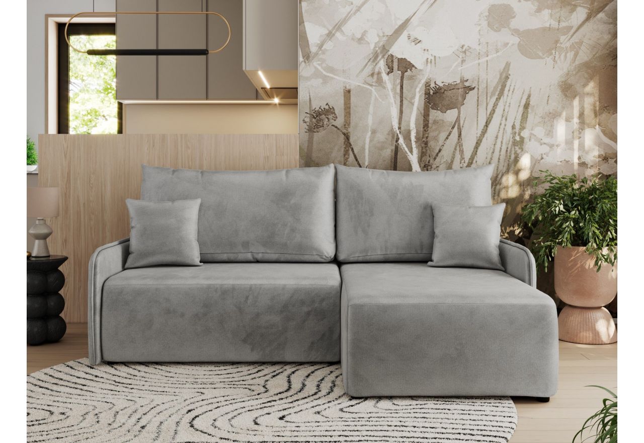 Narożnik ARPA L - strona prawa - jasnoszary, welwet