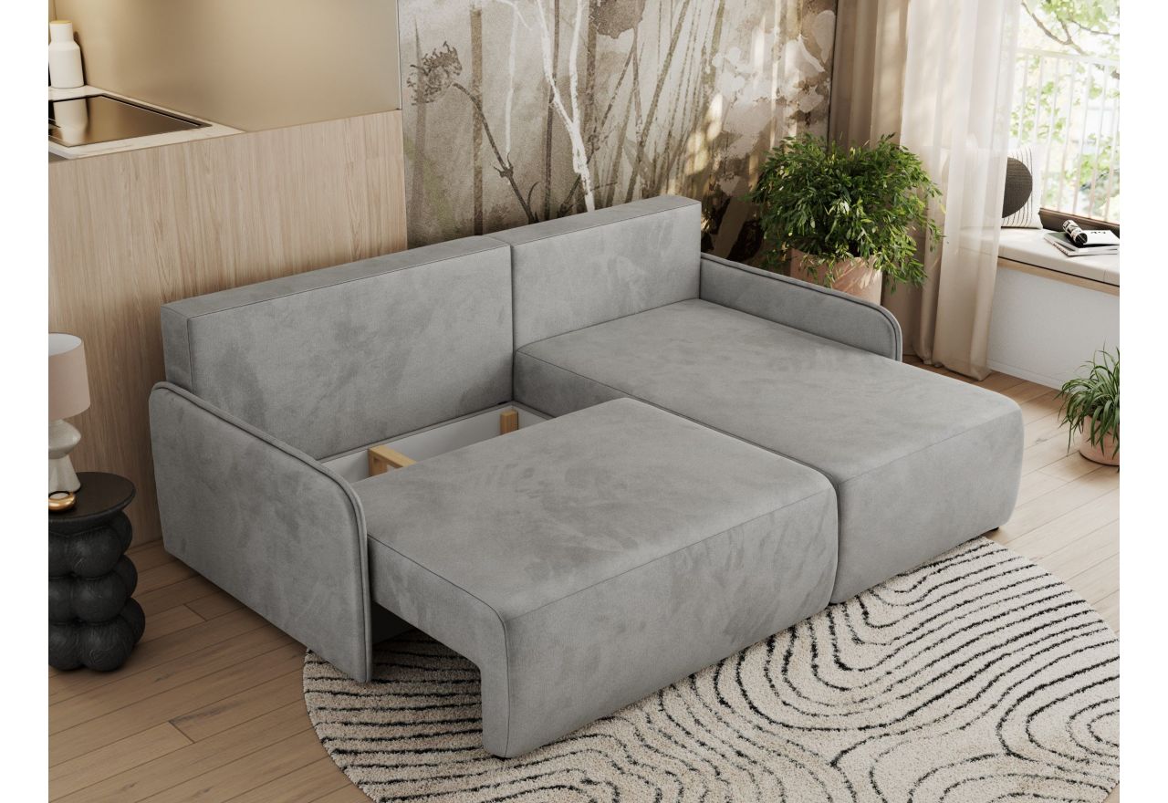 Narożnik ARPA L - strona prawa - jasnoszary, welwet