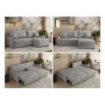 Narożnik ARPA L - strona prawa - jasnoszary, welwet