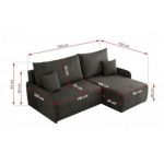 Narożnik ARPA L - strona prawa - ciemnoszary, welwet