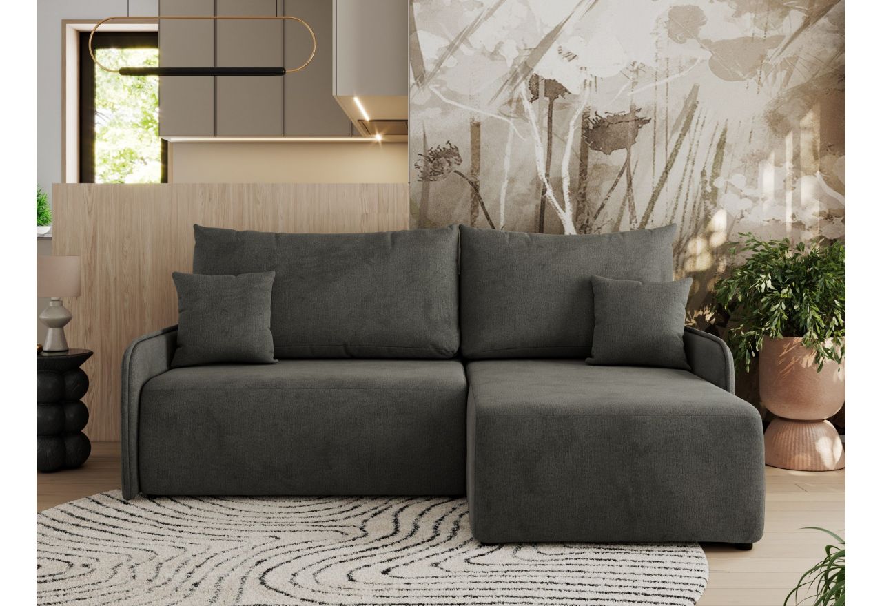 Narożnik ARPA L - strona prawa - ciemnoszary, welwet