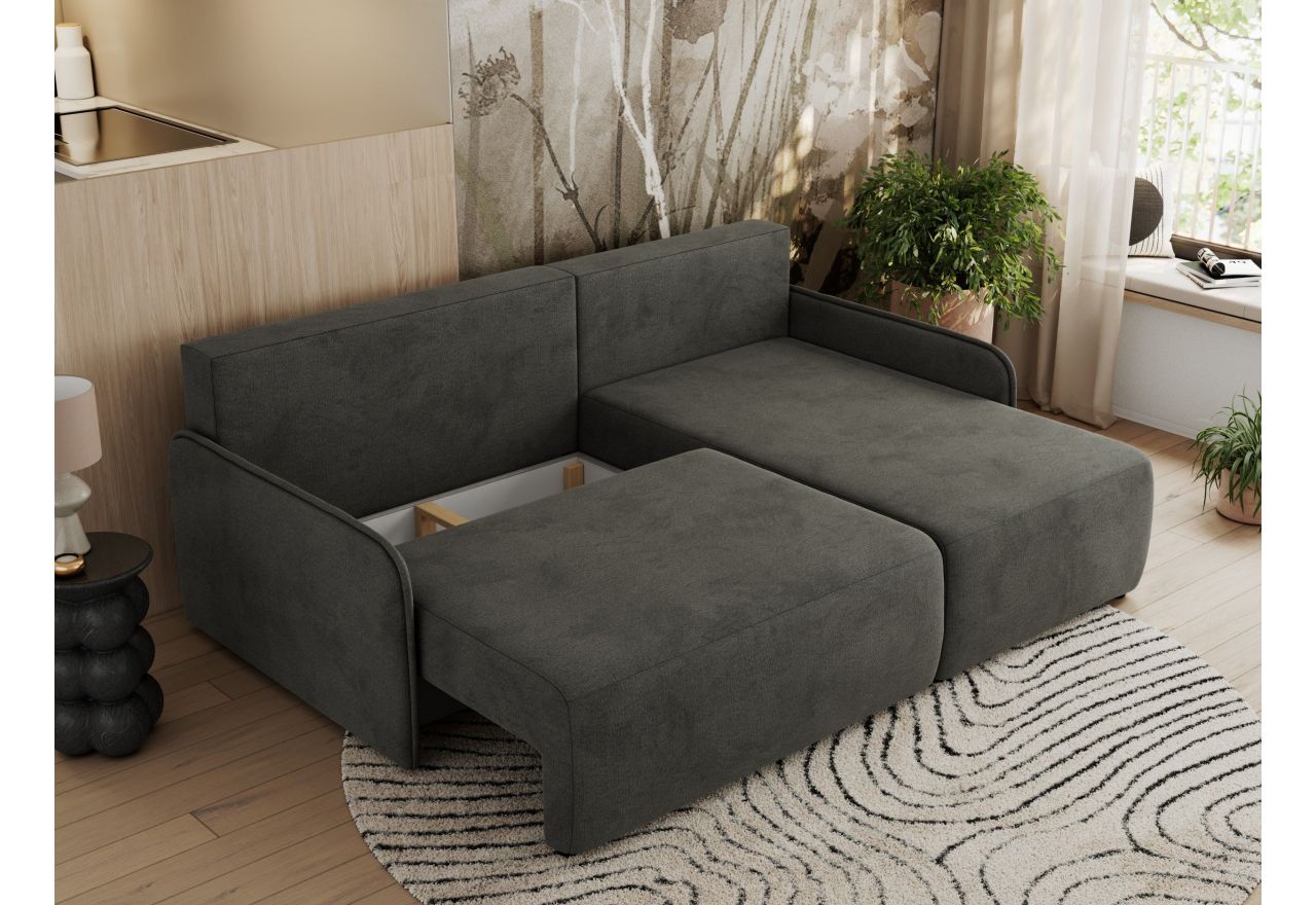 Narożnik ARPA L - strona prawa - ciemnoszary, welwet