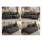 Narożnik ARPA L - strona prawa - ciemnoszary, welwet