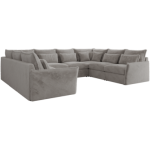 Narożnik - VERSO U 8M - uniwersalny - jasnoszary, plusz