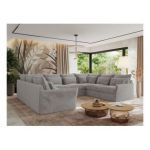 Narożnik - VERSO U 8M - uniwersalny - jasnoszary, plusz