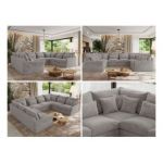 Narożnik - VERSO U 8M - uniwersalny - jasnoszary, plusz