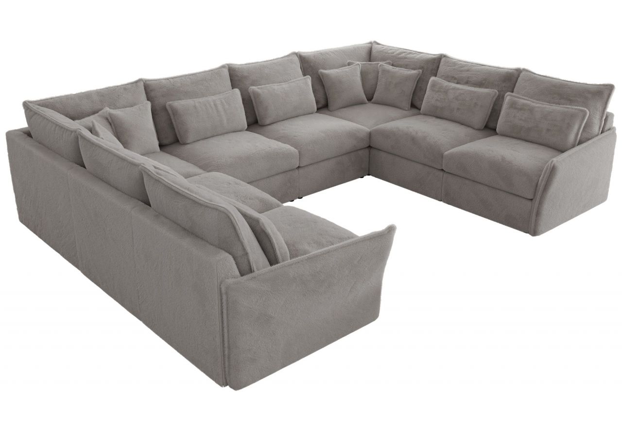 Narożnik - VERSO U 8M - uniwersalny - jasnoszary, plusz