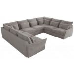 Narożnik - VERSO U 8M - uniwersalny - jasnoszary, plusz