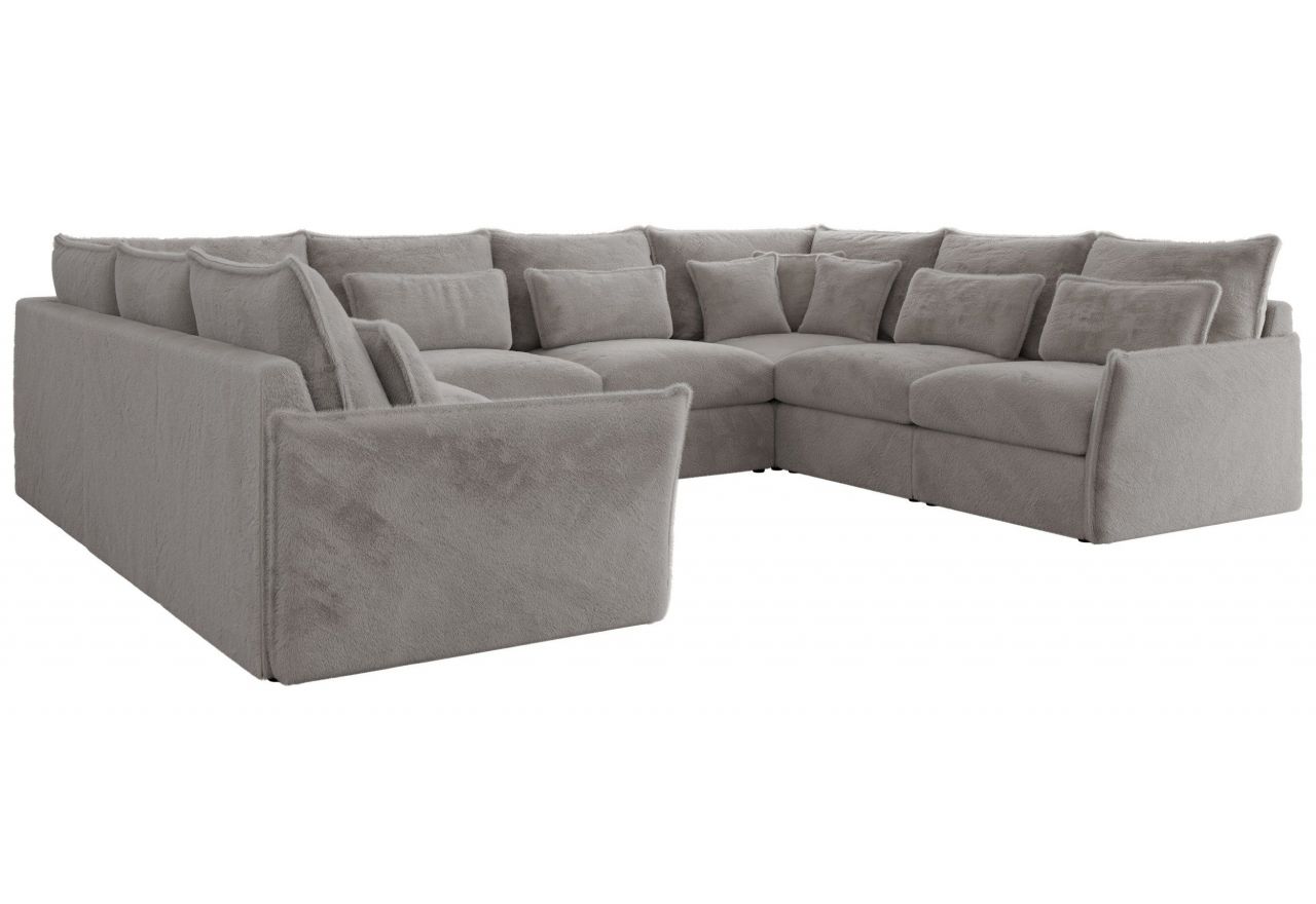 Narożnik - VERSO U 8M - uniwersalny - jasnoszary, plusz