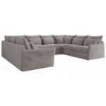 Narożnik - VERSO U 8M - uniwersalny - jasnoszary, plusz