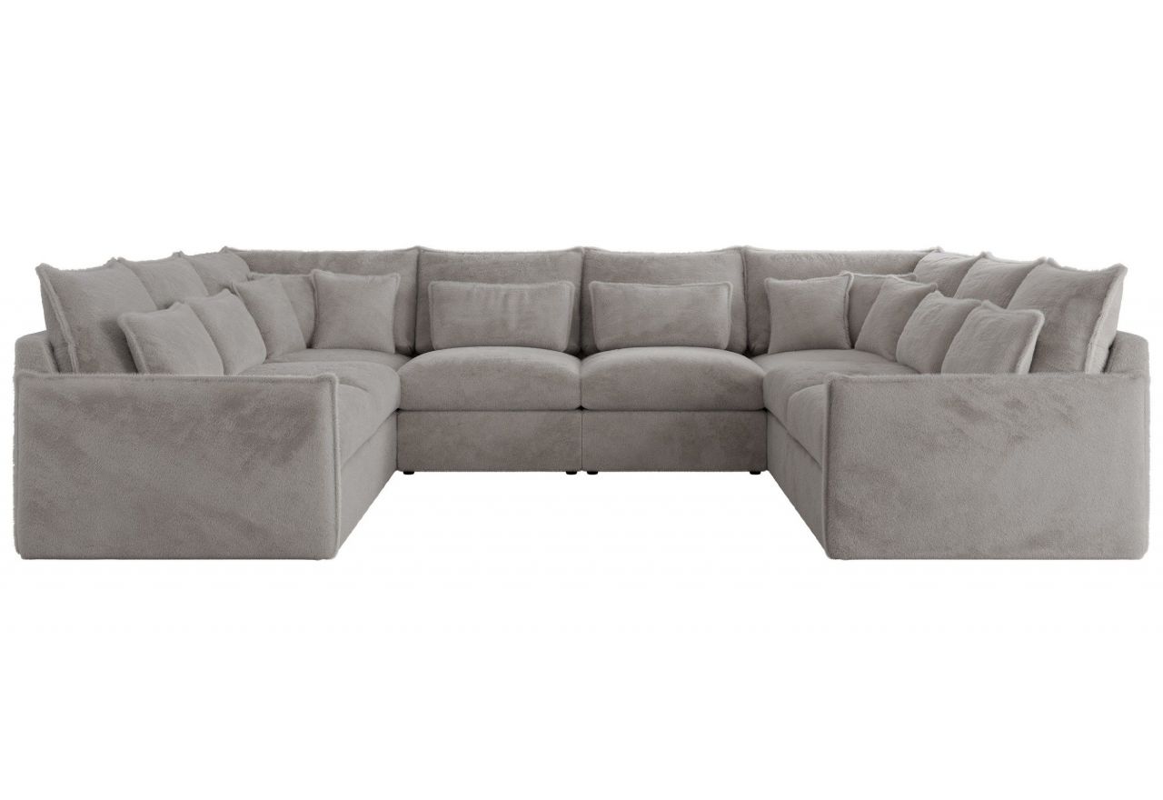 Narożnik - VERSO U 8M - uniwersalny - jasnoszary, plusz