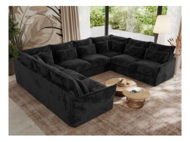 Narożnik - VERSO U 8M - uniwersalny - ciemnoszary, plusz