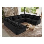 Narożnik - VERSO U 8M - uniwersalny - ciemnoszary, plusz