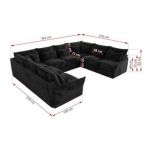 Narożnik - VERSO U 8M - uniwersalny - ciemnoszary, plusz