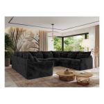 Narożnik - VERSO U 8M - uniwersalny - ciemnoszary, plusz