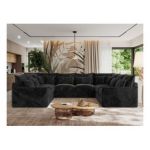 Narożnik - VERSO U 8M - uniwersalny - ciemnoszary, plusz