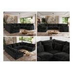 Narożnik - VERSO U 8M - uniwersalny - ciemnoszary, plusz