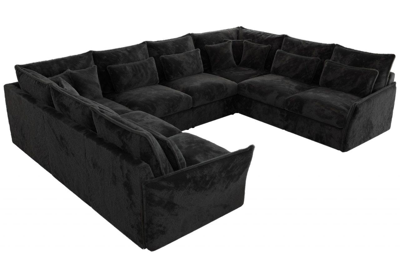 Narożnik - VERSO U 8M - uniwersalny - ciemnoszary, plusz