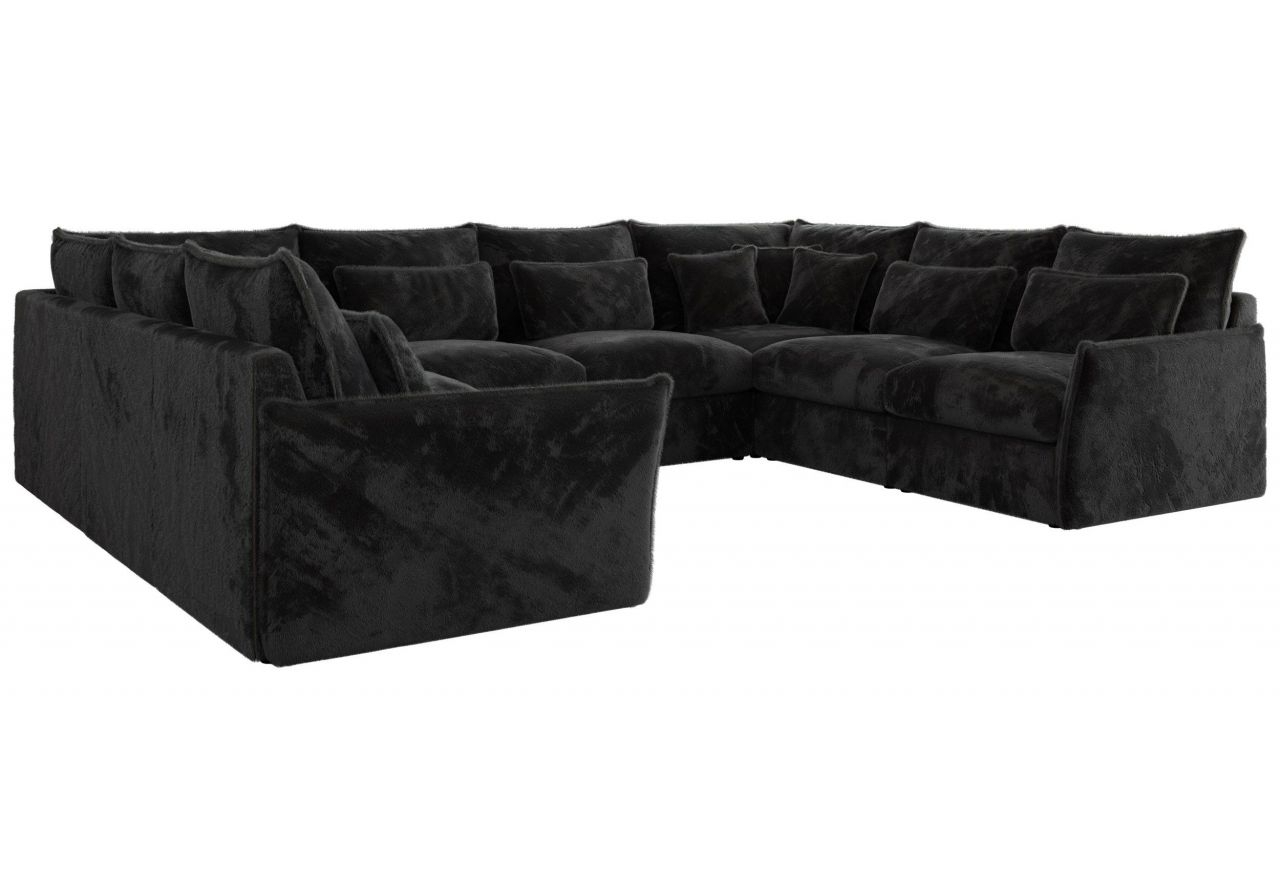 Narożnik - VERSO U 8M - uniwersalny - ciemnoszary, plusz