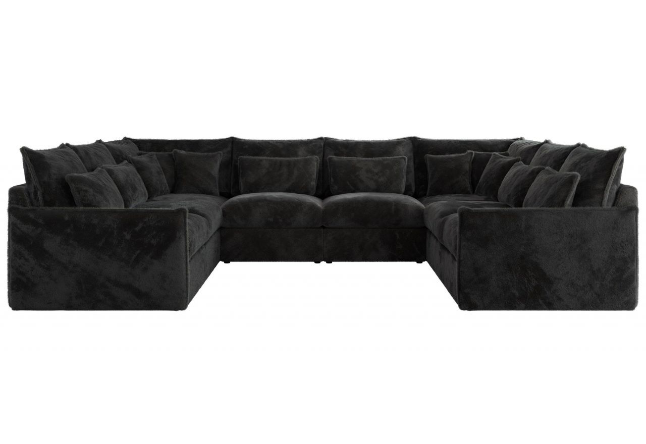 Narożnik - VERSO U 8M - uniwersalny - ciemnoszary, plusz