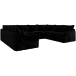 Narożnik - VERSO U 8M - uniwersalny - czarny, plusz