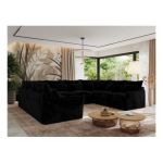 Narożnik - VERSO U 8M - uniwersalny - czarny, plusz