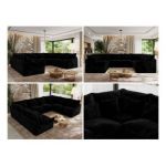 Narożnik - VERSO U 8M - uniwersalny - czarny, plusz