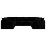 Narożnik - VERSO U 8M - uniwersalny - czarny, plusz