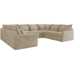 Narożnik - VERSO U 8M - uniwersalny - kremowy, plusz